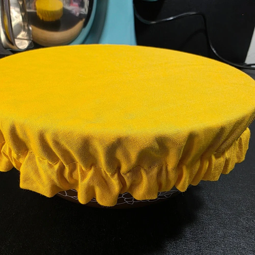 Lemon Fruit on Black / Solid Yellow KitchenAid Mixer Mixing Bowl Cover‎ Baking